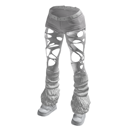 Gothic White Short Distressed Jean