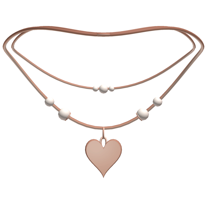 cute layered heart necklace bronze