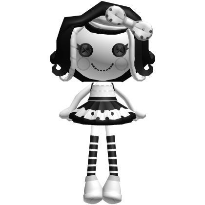 Black & White Monochrome Harajuku Cute Doll; Left
