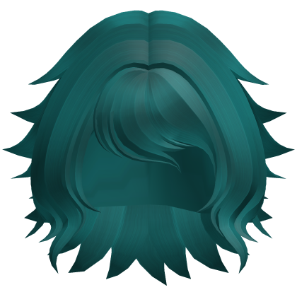 Messy Fluffy Bob Hair (Dark Teal)