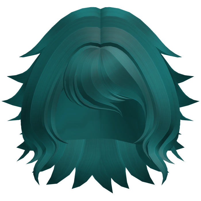 Messy Fluffy Bob Hair (Dark Teal)
