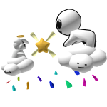 Puppy And Yippie Lost in a cloud