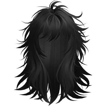 Black Long Layered Anime Wolfcut Roblox item