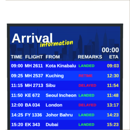 Airport Arrival & Departure Board