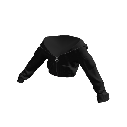 Black Cropped Off Shoulder Hoodie