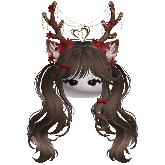 Ethereal Christmas Fairy Fawn Pigtails w/ Antlers