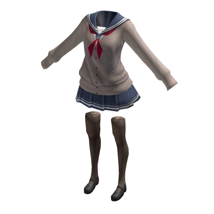 ✨Anime Preppy Cardigan School Outfit-Grey