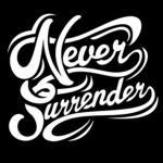 never surrender logo