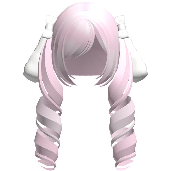 🤍 cutecore bunny curly pigtails pink