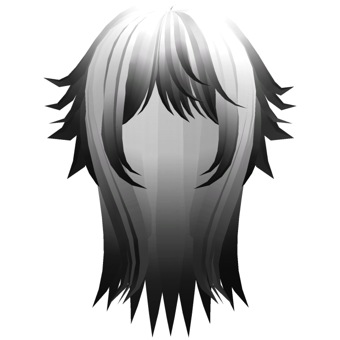 cute messy long moe hair with tufts in white black