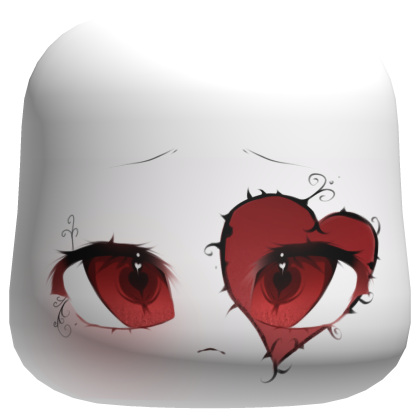 free: spooky red halloween face w/ coquette heart