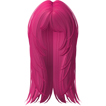layered anime moe emo messy long hair (hot pink) Roblox item