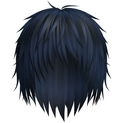 vkei emo boy anime wispy hair (navy blue) Roblox item