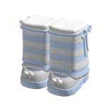 🍀Stripe Leg Warmers w Pom Platform - Sky Blue