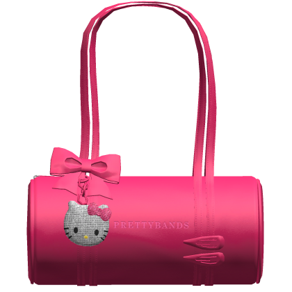 Hot Pink Kitty Charm Bow Duffle Bag Pretty Purse