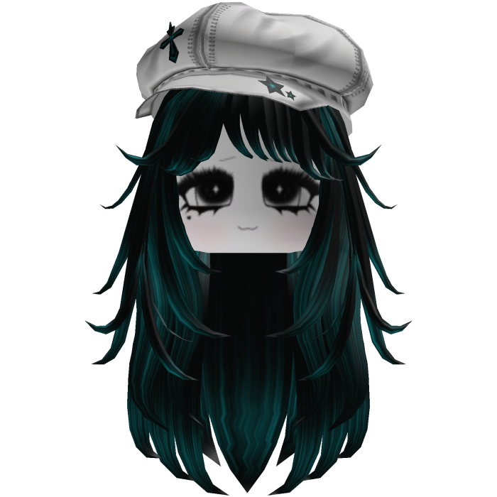 Korblox Y2K Straight Hair w/ Beret & Chibi Face