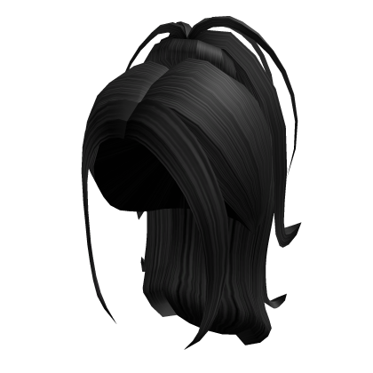 Aesthetic Long Y2k Messy Ponytail (Black) Roblox item