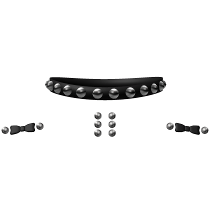 cute emo studded choker with piercings in black thumbnail