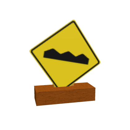 🥳 READ DESC 👌 Bumpy Road Sign with Wooden Holder