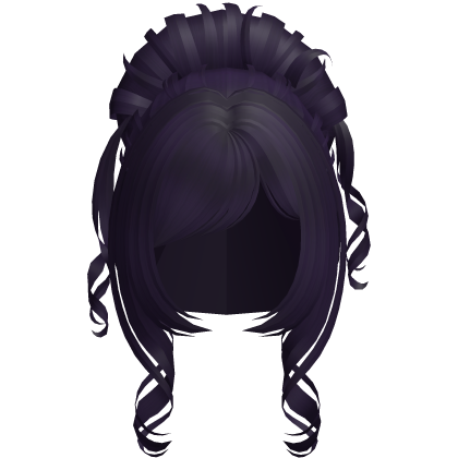 ♱ pretty curly high messy bun in purple Roblox item