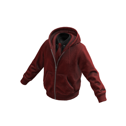 Red Layered Hoodie w/ Shirt & Tie 