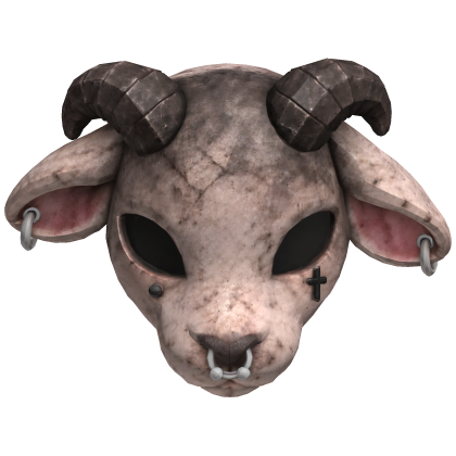 Goth Lamb Mask w/ Black Horns