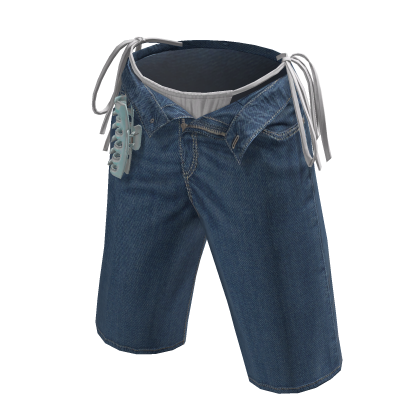 BB Blue Summer Beach White Bikini Cargo Shorts thumbnail