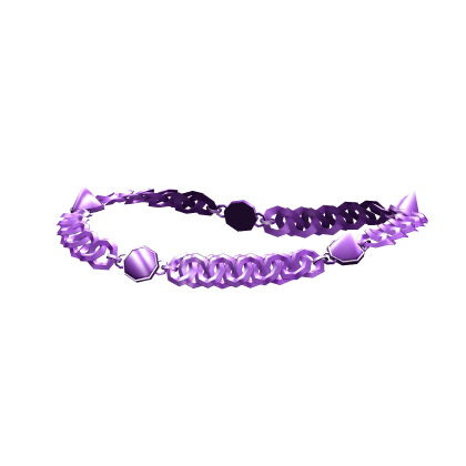 -',ৎ Spiked Metal Purple Chain Necklace (1.0)