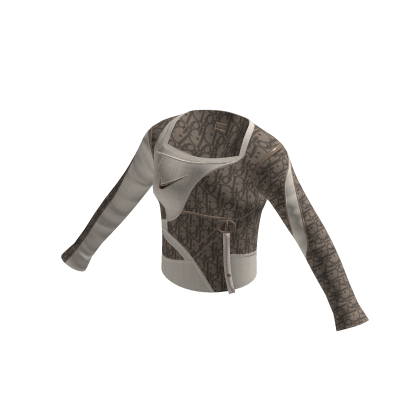 Cute Brown & Cream Knit Jacket Y2K Girl