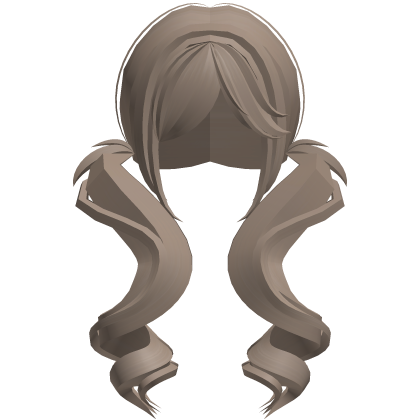 𐙚° pastel brown cutesy long thin curly twintails Roblox item