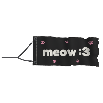 [waist] meow :3 pink paws tow banner Roblox item