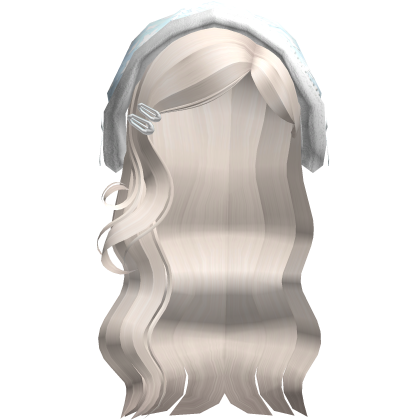Beige Loose Wavy Hair w/ Christmas Blue Headscarf Roblox item