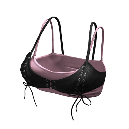 Y2K Lace Up Layered Cami Pink [JEYS]
