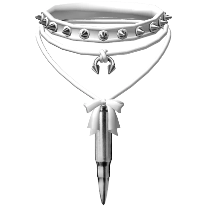 emo bullet necklace w goth white spike choker | Roblox Item - Rolimon's