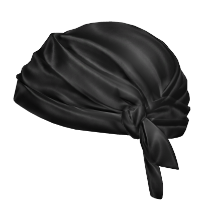 Black Silk Side-Tied Bandana