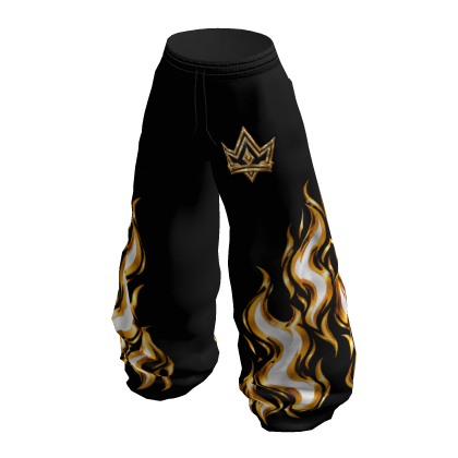 Royal Flame Pants Black