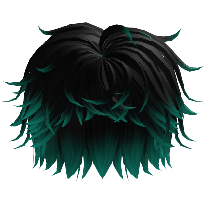 Teal and Black Messy Hair