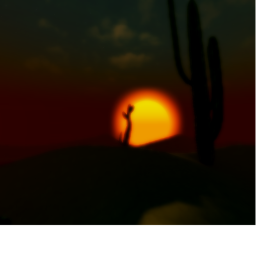 Realistic Sunset In A Desert