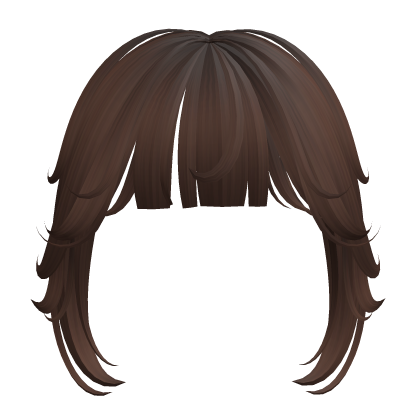 Curly Short Cute Bangs - Brown Roblox item