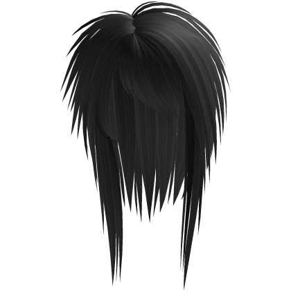 messy long vkei scene emo hair black Roblox item