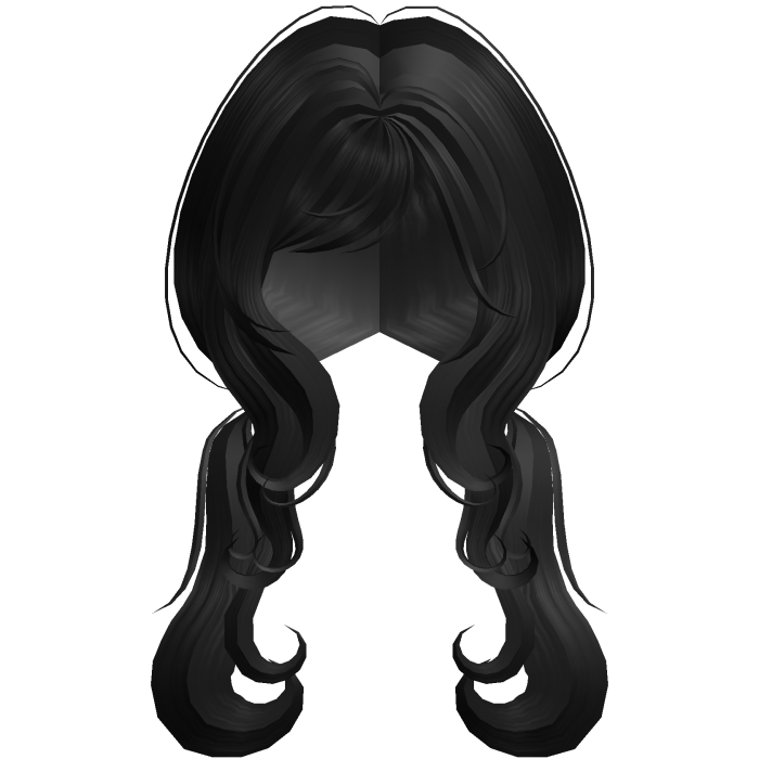 sweet curl princess low pigtails in black