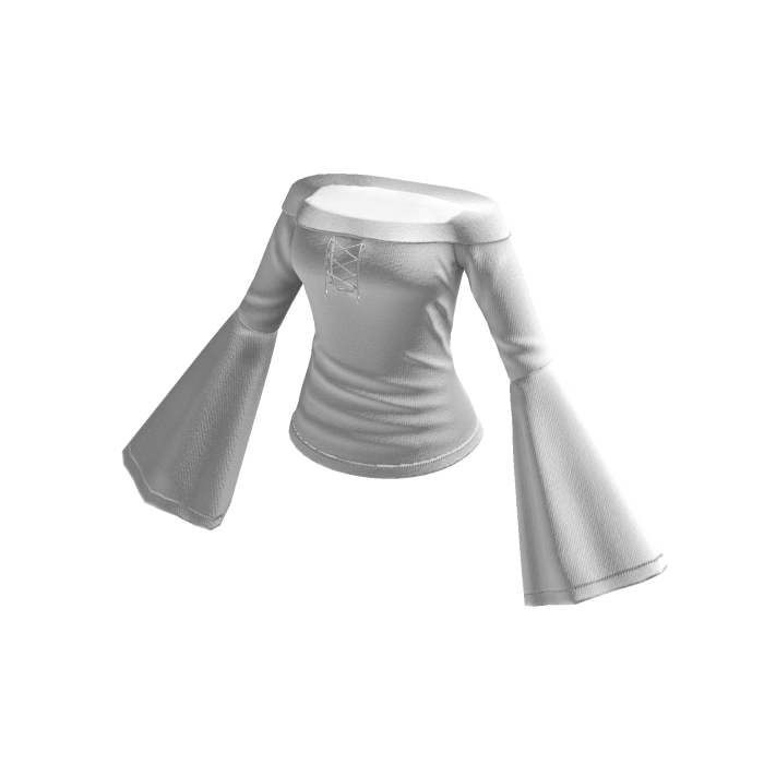 Off-Shoulder Top with Bell Sleeves (White)