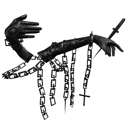 Black Two Body Chained Arms With Dagger