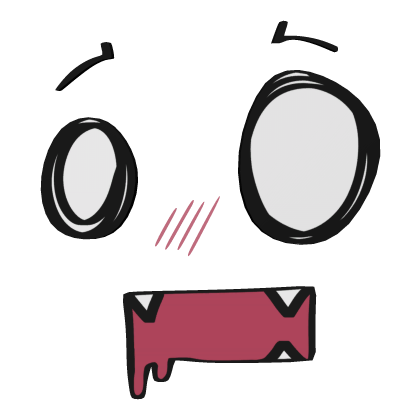 😮 Scene Emo Shocked Kawaii Fangs Blush Full Face