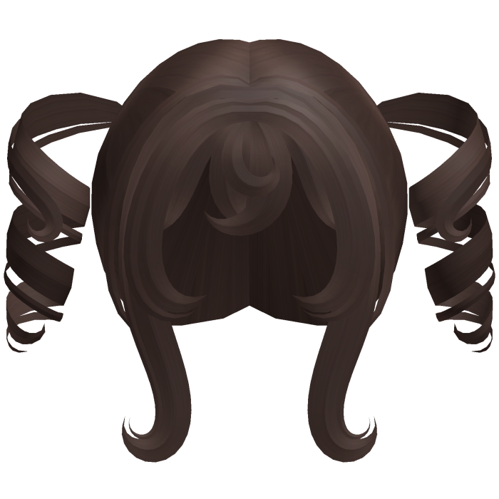 brown kawaii anime swirly bouncy pigtails