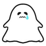 Halloween Cute Anime Ghost Pet (Black White) [L]