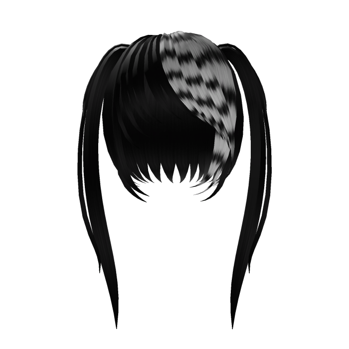 black white striped vkei scene pigtails