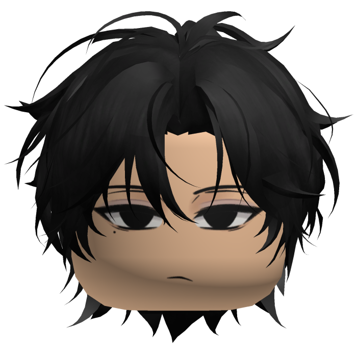 Emo Black Korean Idol Boy Messy Hair