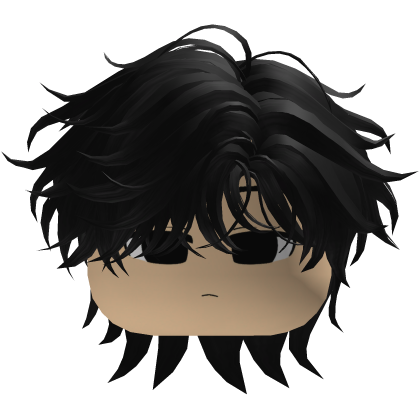 Garoto Y2k Fofo Hair Bagunçado Preto Roblox item