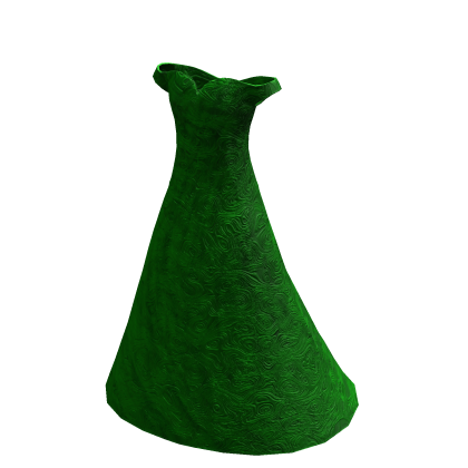 Dark Green Rose Flowers Gala Dress thumbnail